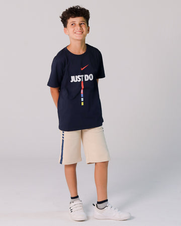 Boys' Nike Just Do It Set – Navy T-Shirt with Cream Shorts