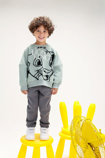 Boys’ The Lion King Sweatshirt Mint – Premium Cotton Melton Casual Wear