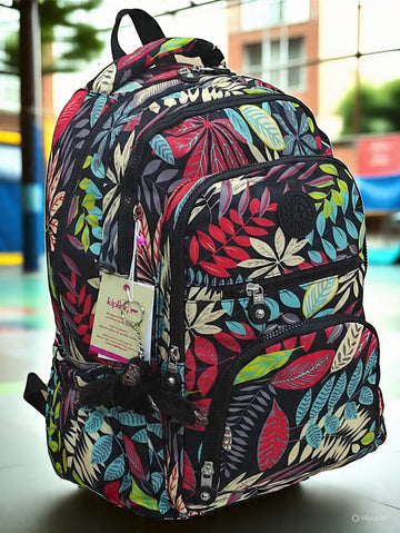 Kipling Tropical Leaf Print Backpack