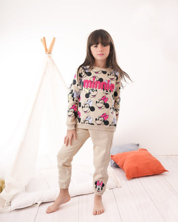 Sweet Minnie Beige Melton Pajama