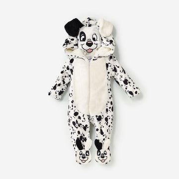 Dalmatian Baby Winter Romper – Cozy Fleece Hooded Suit