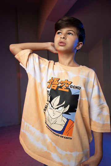 Boys' Dragon Ball Super Goku Tie-Dye T-Shirt – Orange
