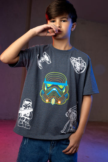 Boys' Star Wars T-Shirt – Stormtrooper Neon Graphic Print
