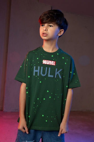 Boys' Marvel Hulk Green T-Shirt – Graphic Print