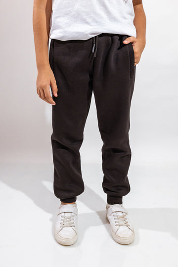 Black Melton Sweatpants