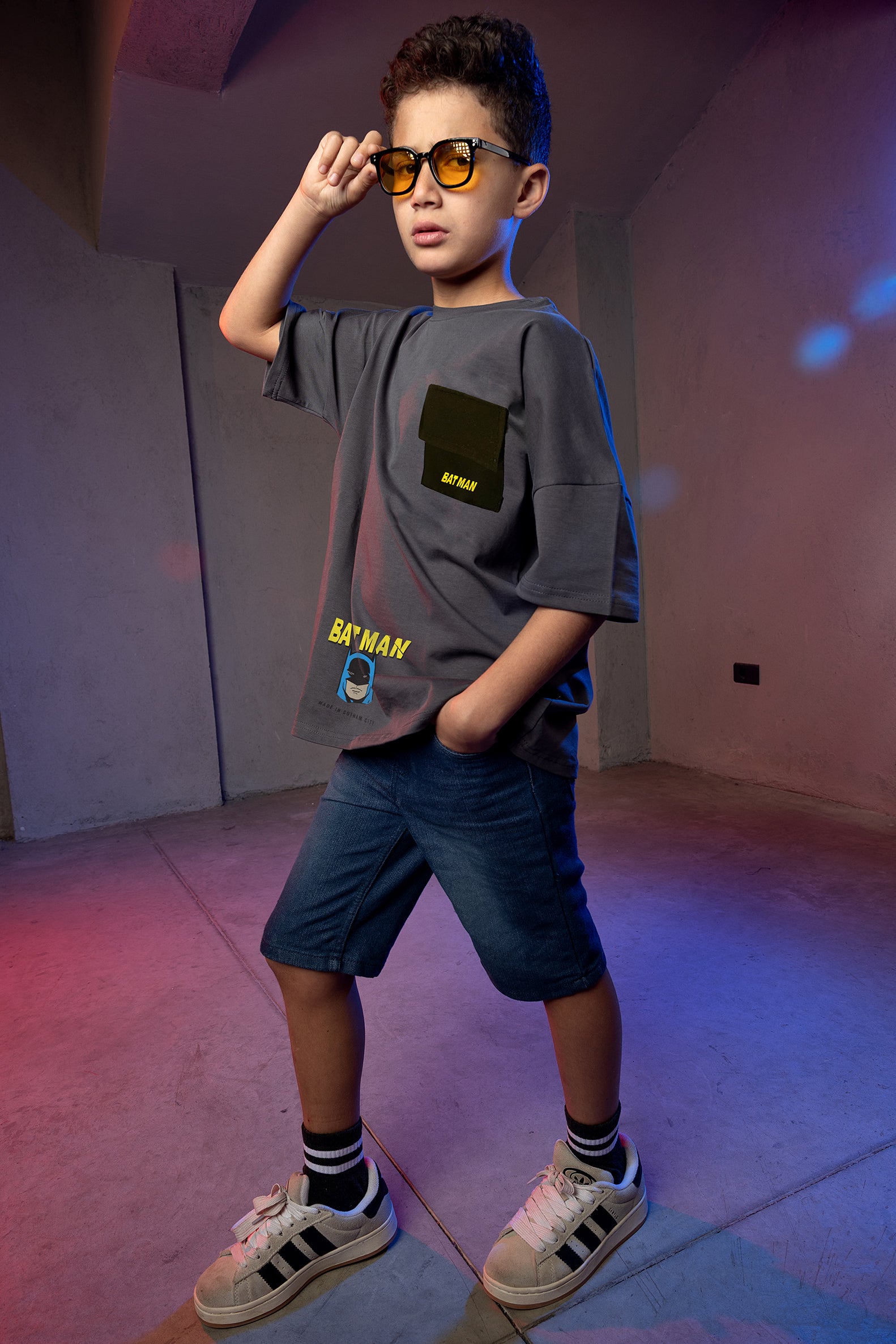 Boys' Batman Pocket T-Shirt - Dark Gray