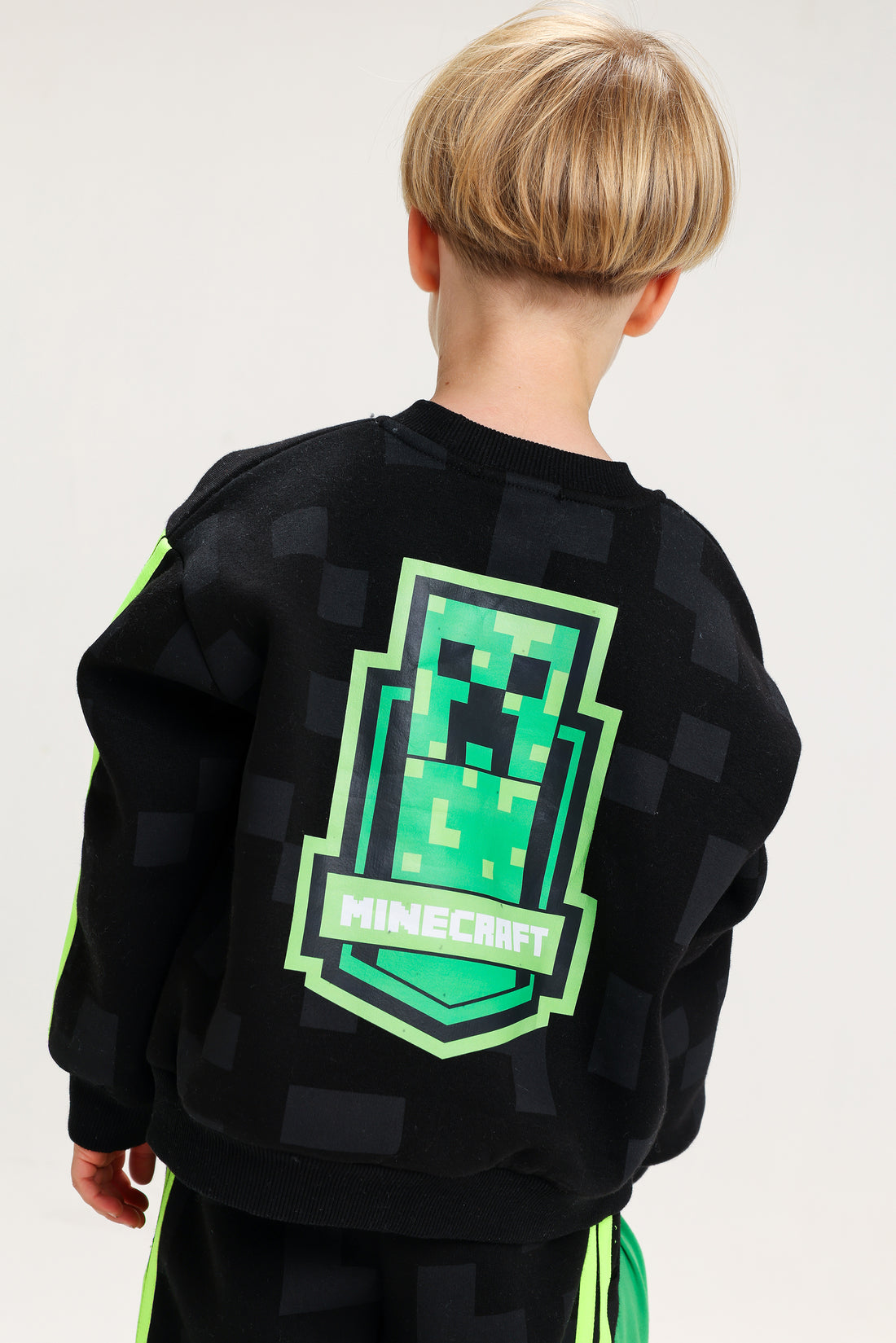 Minecraft Kids Tracksuit – Black Gamer Sweatshirt & Pants Set