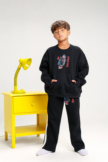 Spider-Man Winter black Tracksuit – Cozy Power for Little Heroes