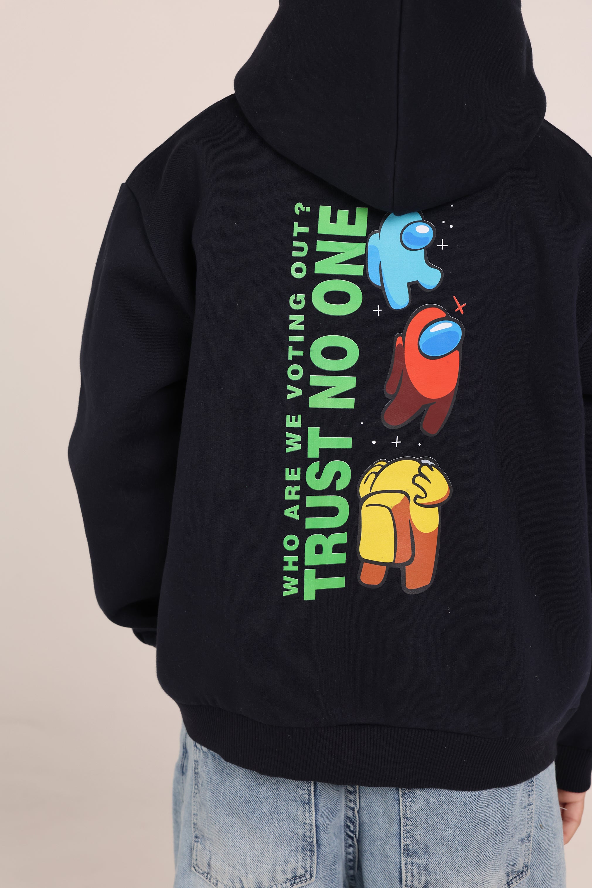 Boys Black Among Us Hoodie – Printed Street Style Kids Hoodie