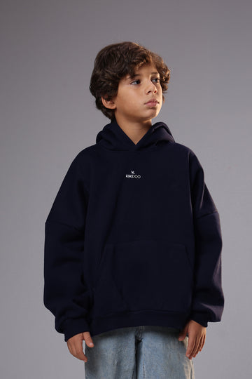 Boys Classic Navy Oversized Hoodie – Minimal & Cool