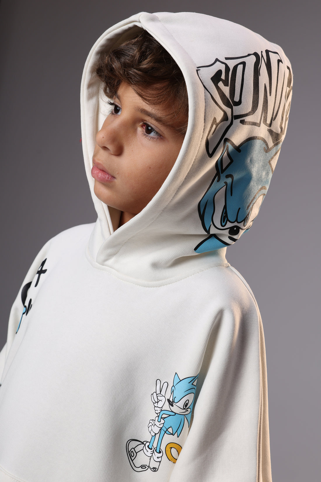 Boys’ Sonic Oversized Hoodie K – Off White kids