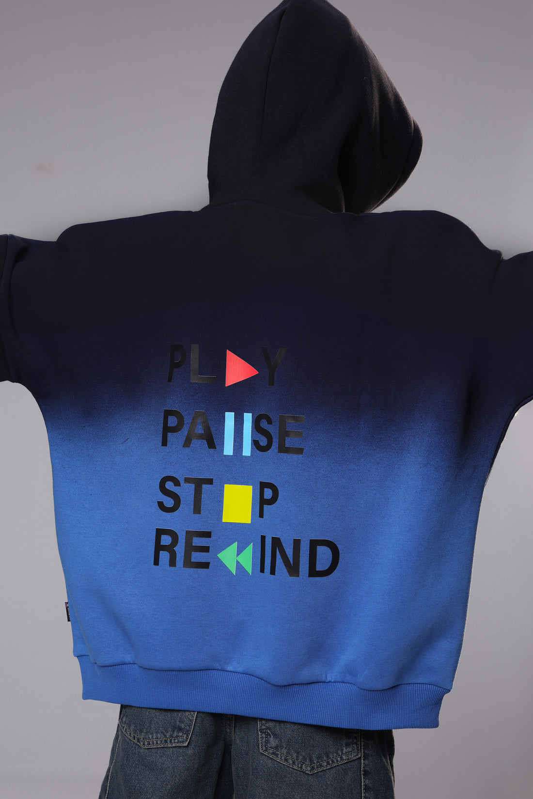 Kids PlayStation Oversized Hoodie K – Play • Pause • Stop • Rewind