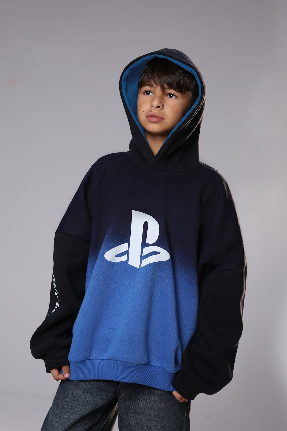 Kids PlayStation Oversized Hoodie – Play • Pause • Stop • Rewind k