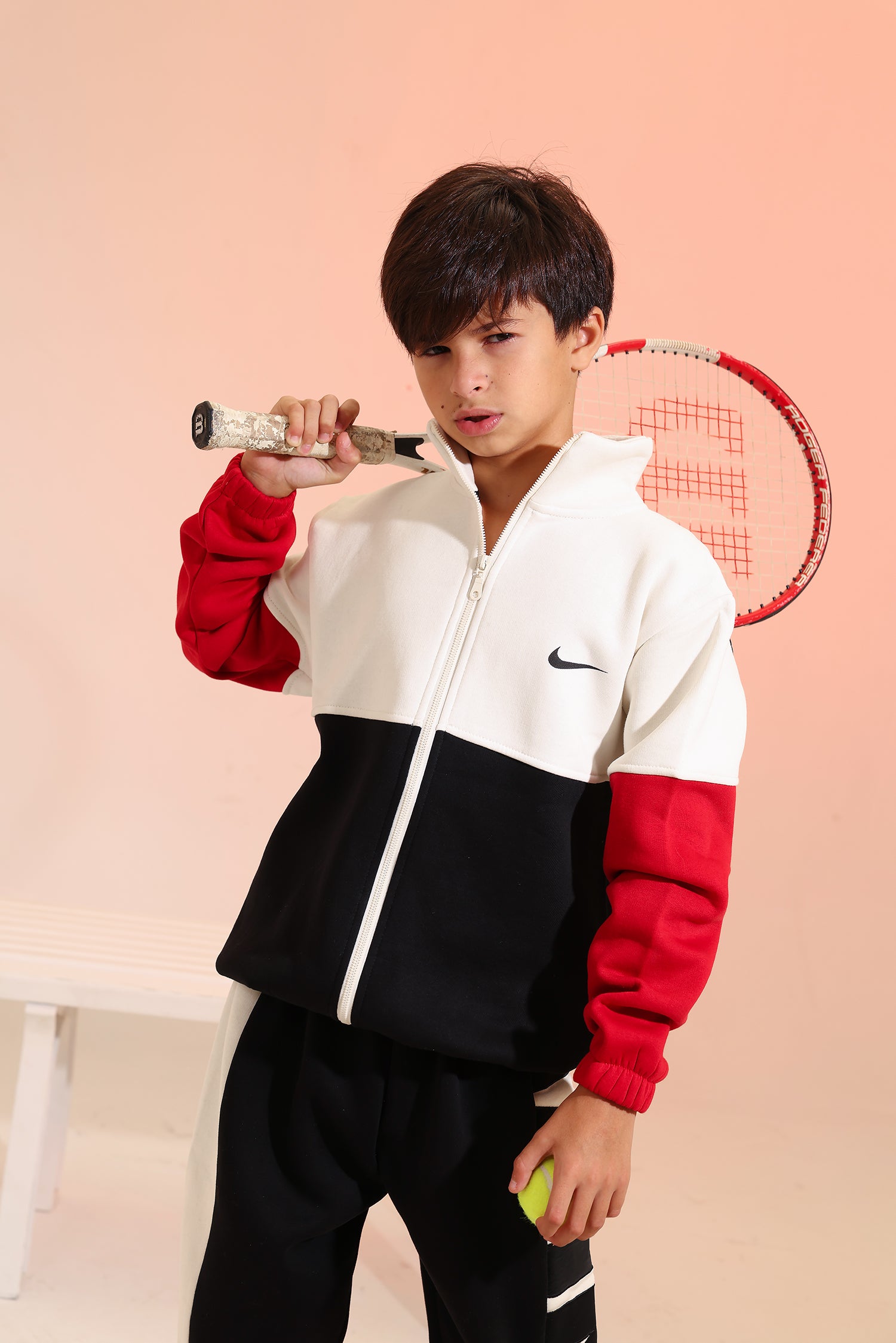 Kids Hoodie & Jogger Set – Color Logo Casual Sportswear