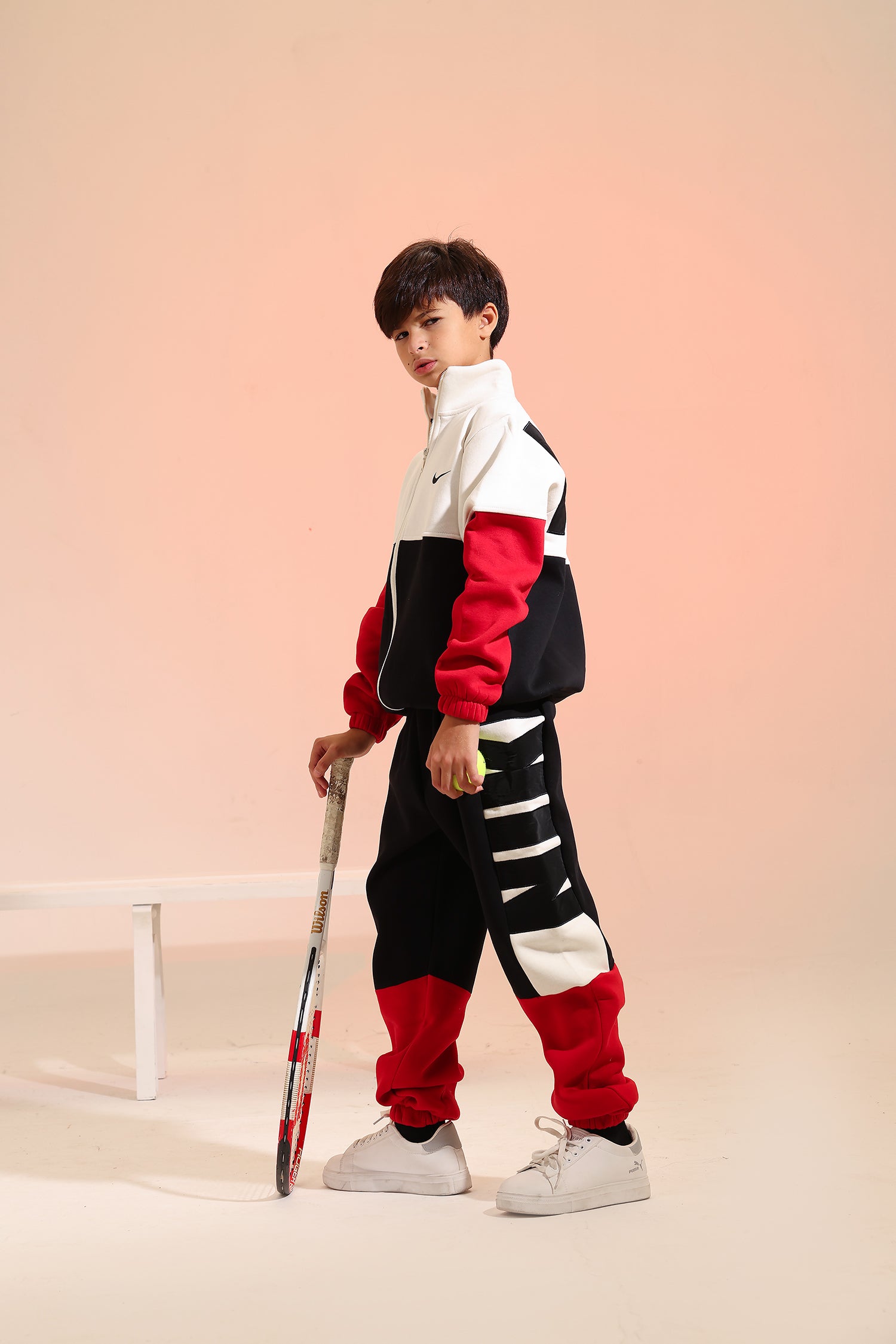 Kids Hoodie & Jogger Set – Color Logo Casual Sportswear