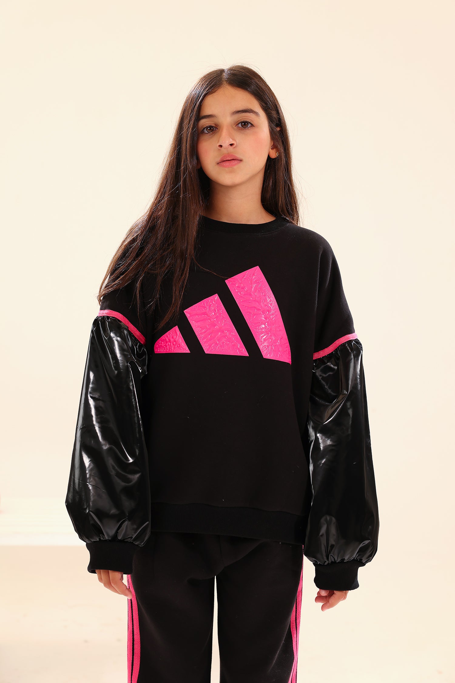 Kids Black Sports Set – Pink Accent & Statement Design