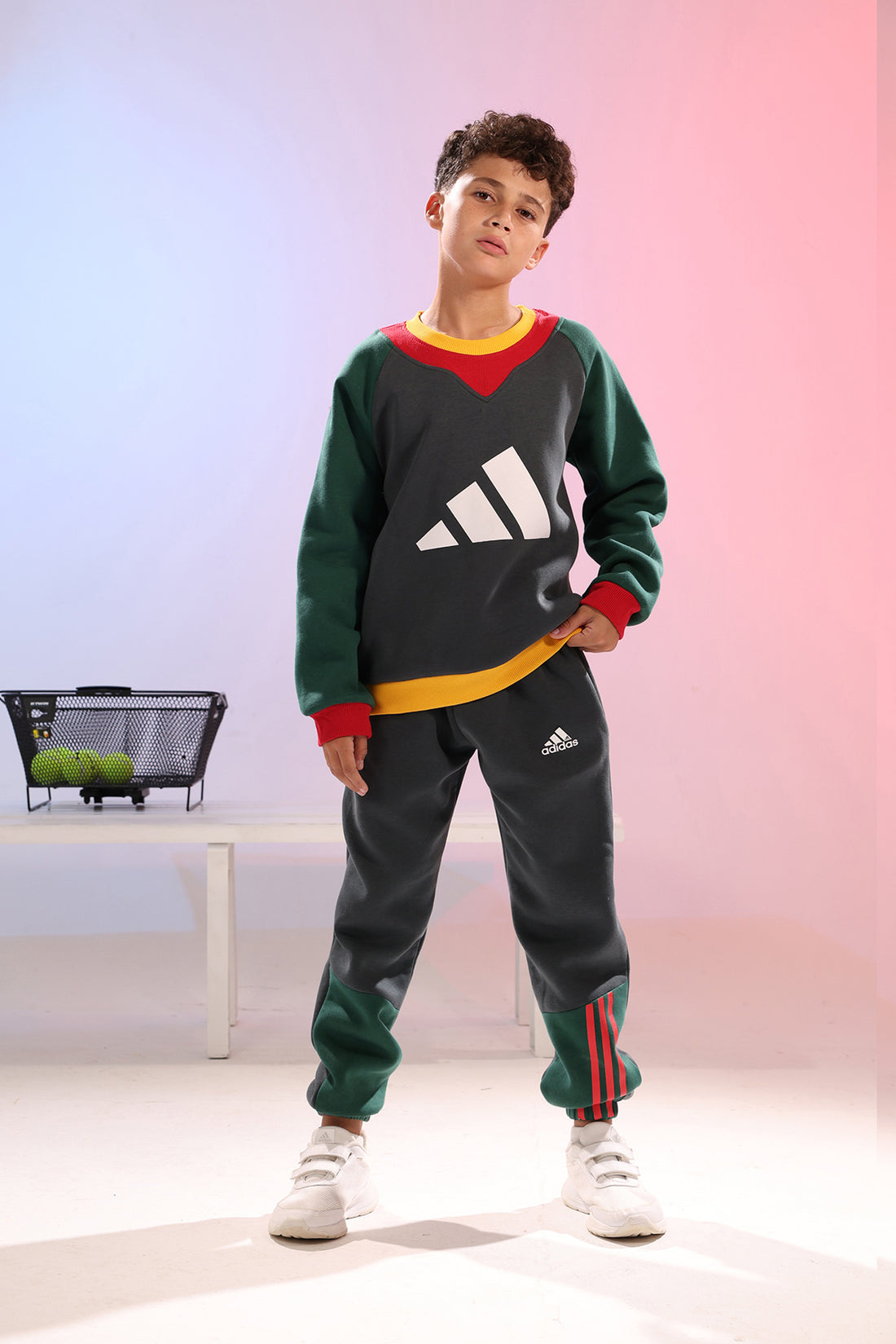 Kids Sport Tracksuit – Color Block Sweatshirt & Jogger Set
