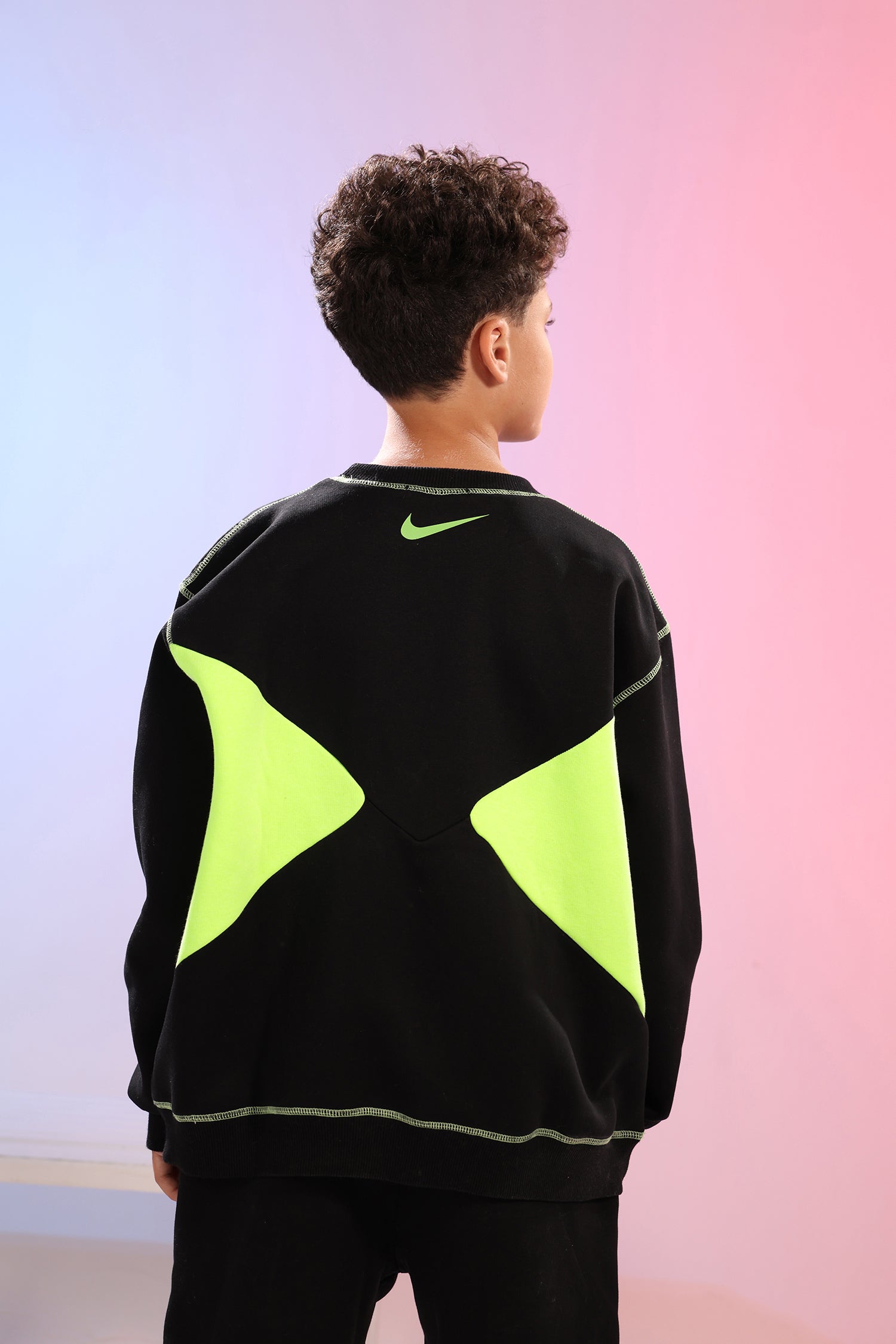 Kids Black Sportswear Set with Neon Green Details – Active Street Style