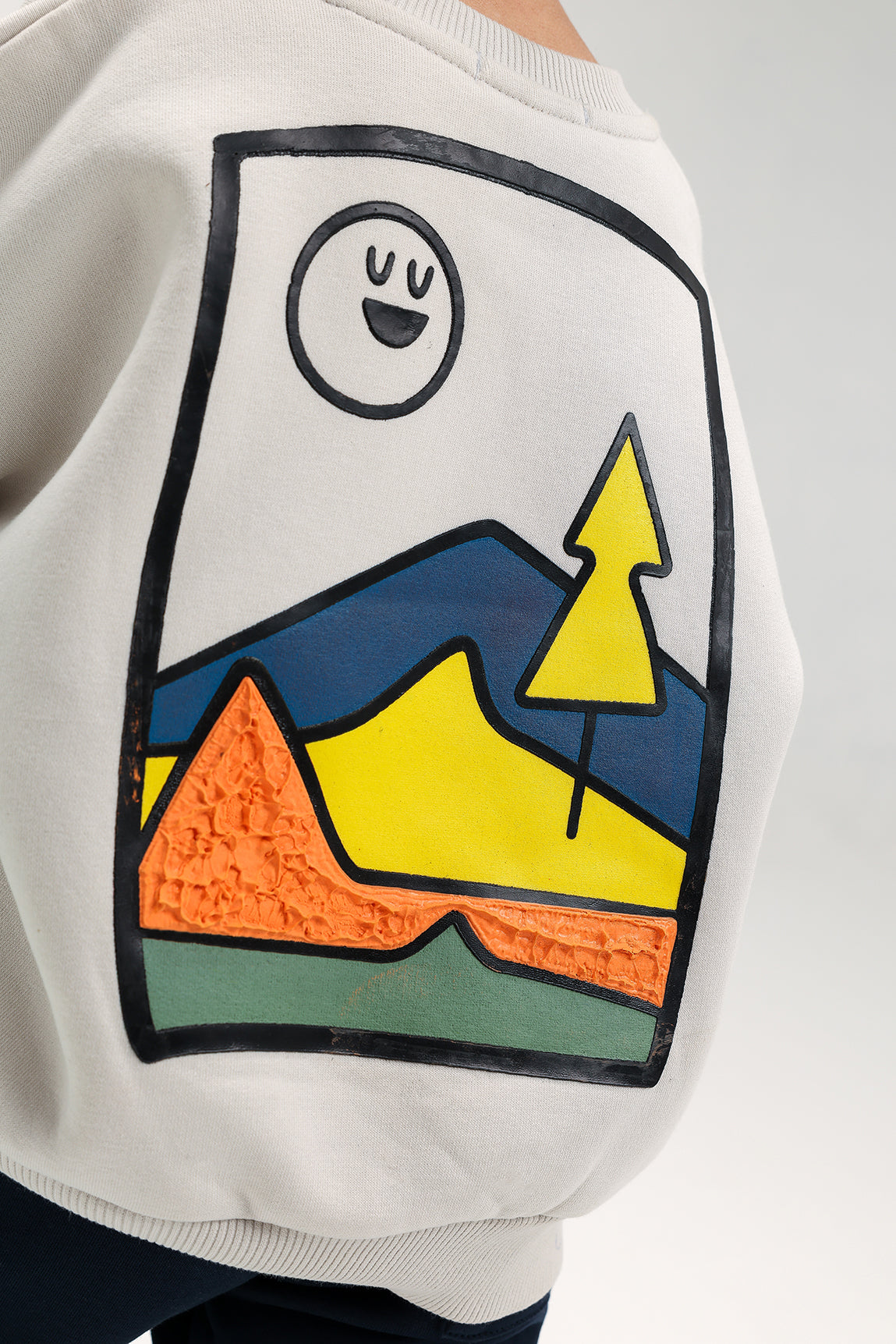 Boys’ Premium Melton Cotton Sweatshirt – Off White Casual Design