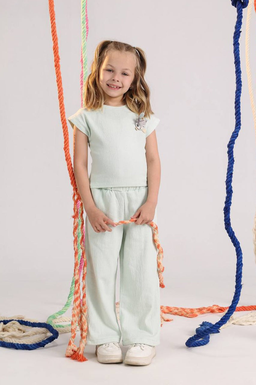 Girls Mint Green Casual Summer Set