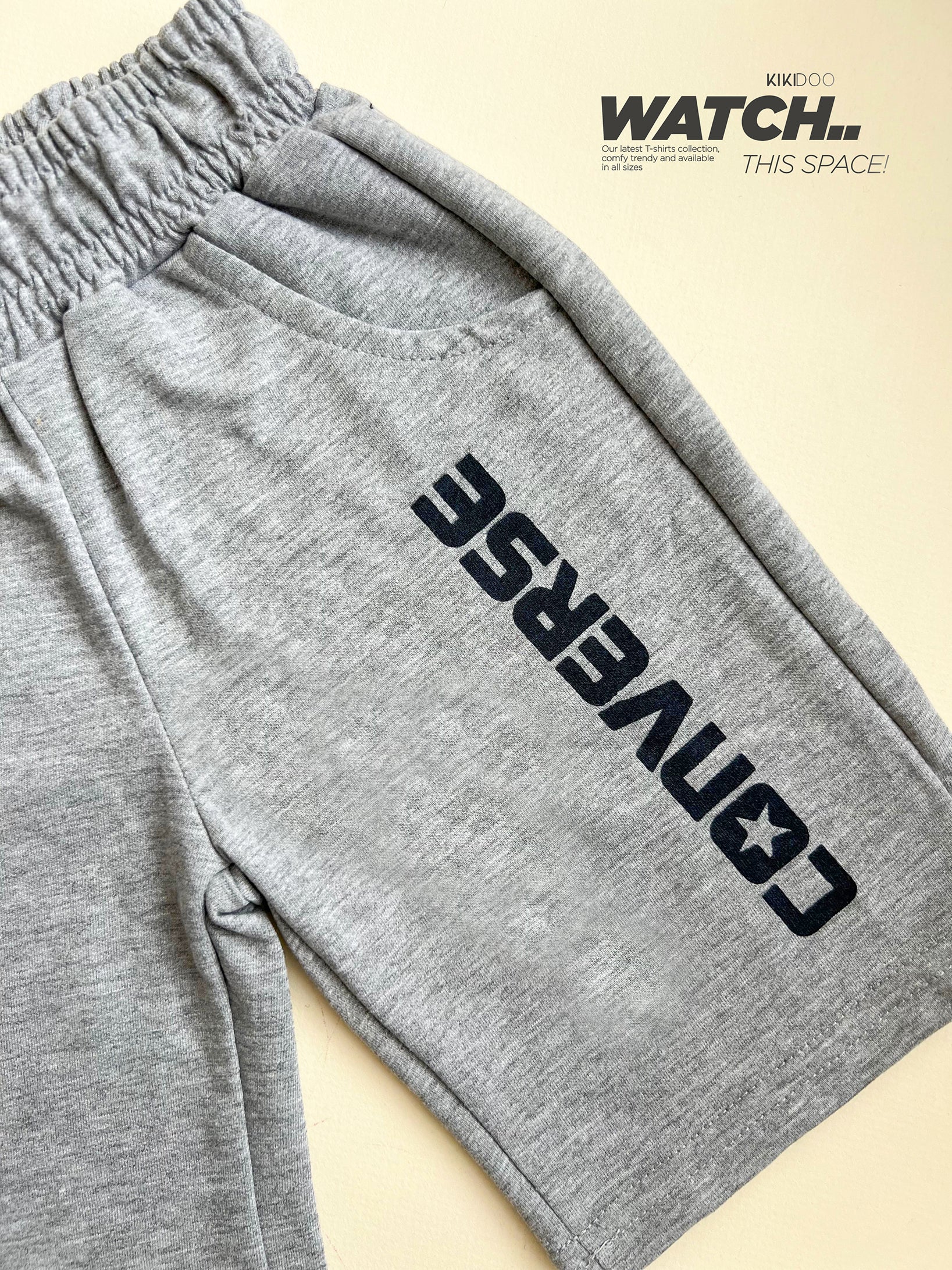 Boys’ Converse Graphic Sports Set – Grey Tee & Black Shorts for Basketball & Play