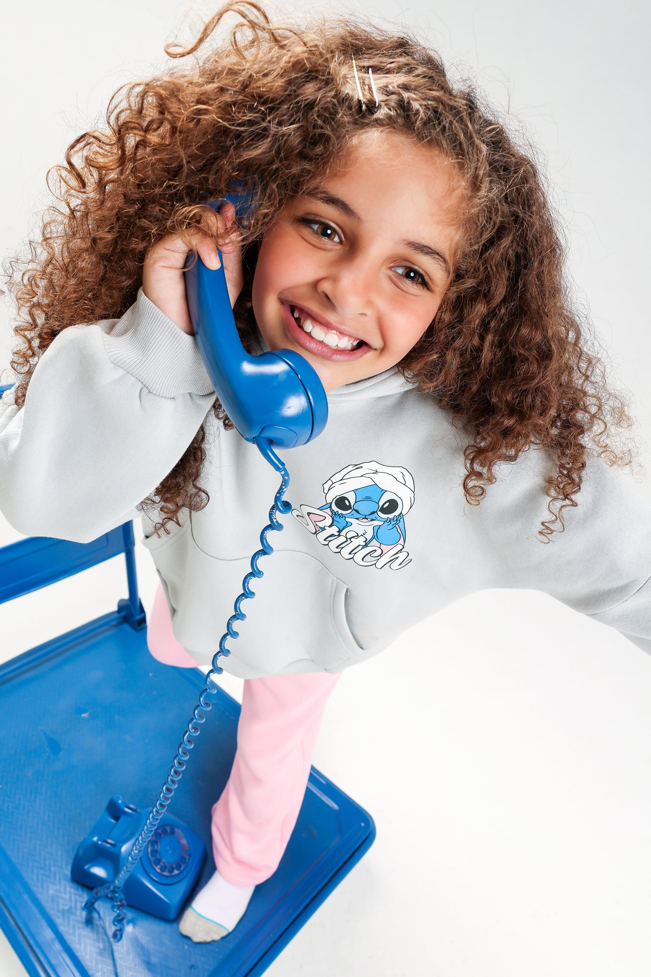 Girls’ Oversized Stitch Hoodie – Grey