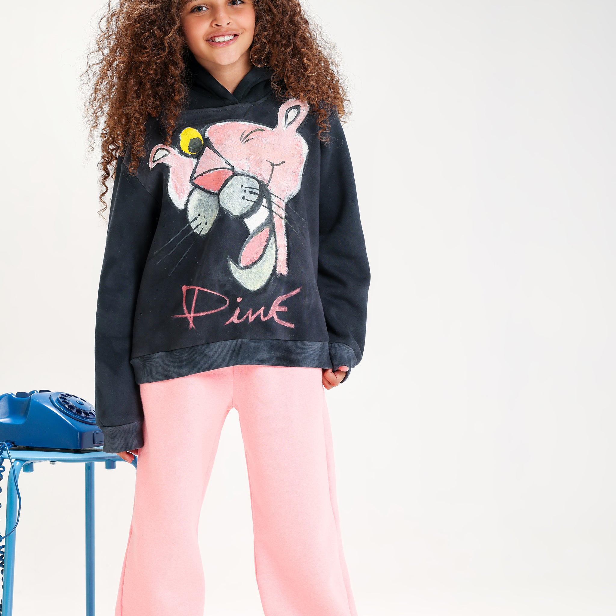 Pink Panther Winter Set – Artistic Hoodie & Cozy Pink Pants