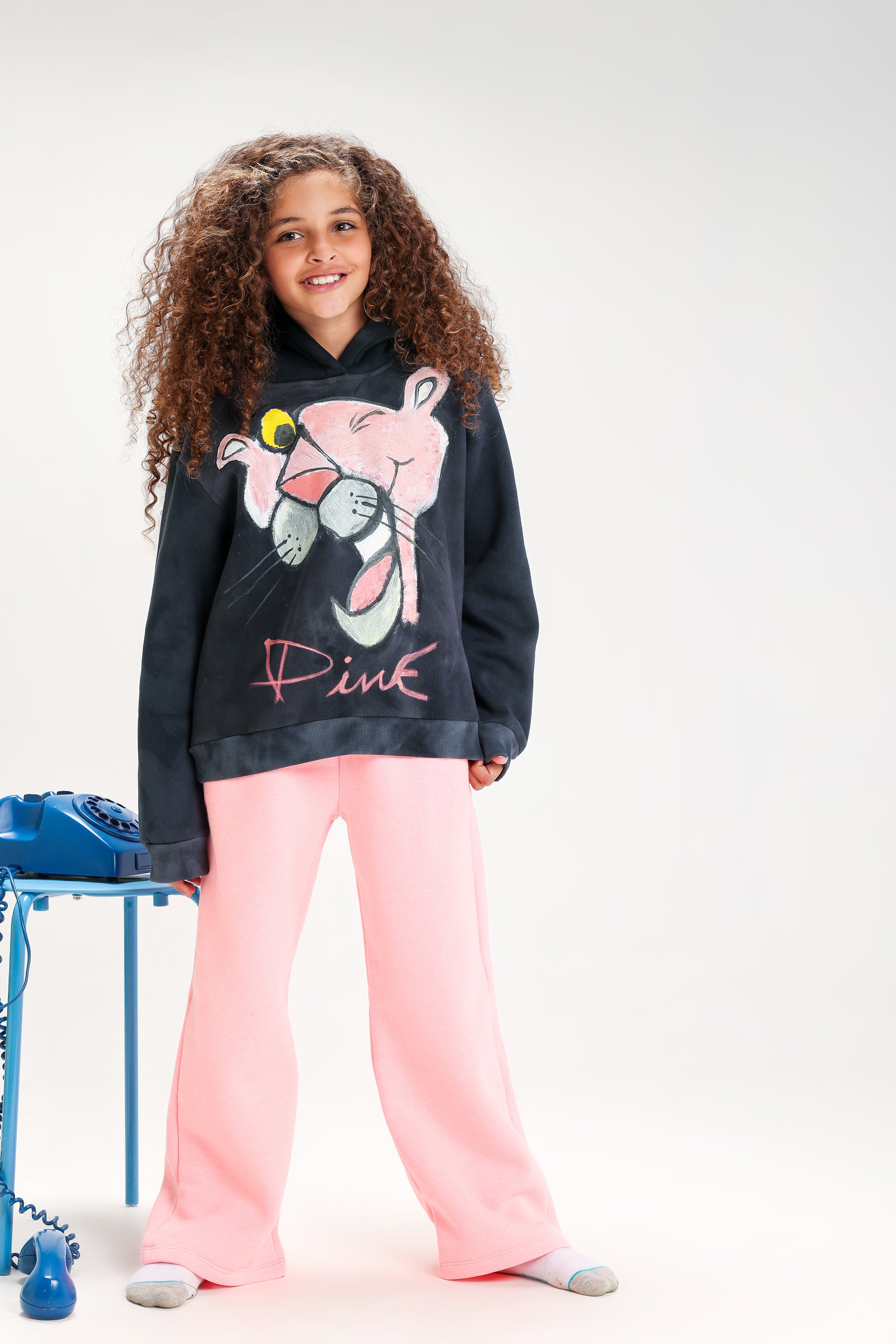 Pink Panther Winter Set – Artistic Hoodie & Cozy Pink Pants