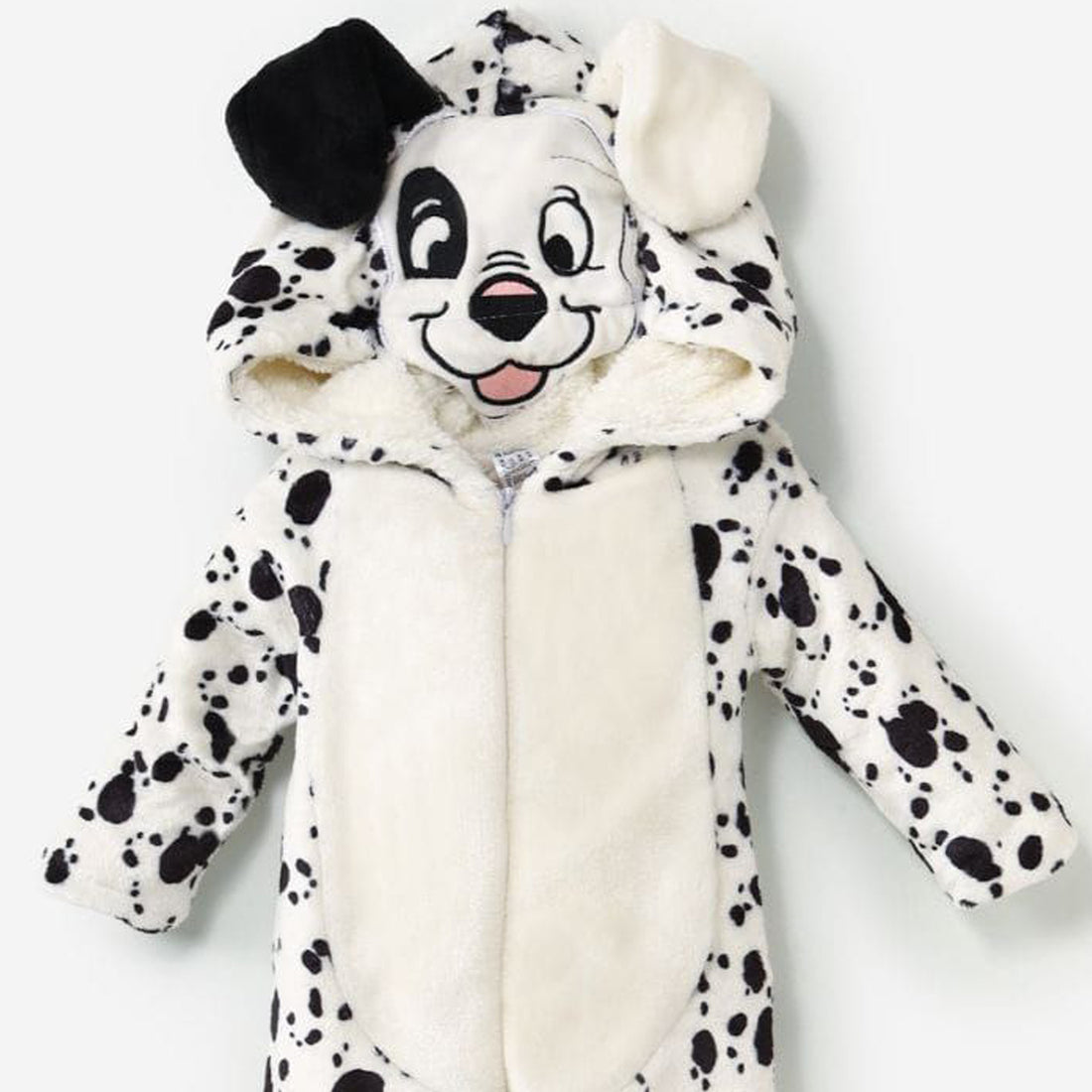 Dalmatian Baby Winter Romper – Cozy Fleece Hooded Suit