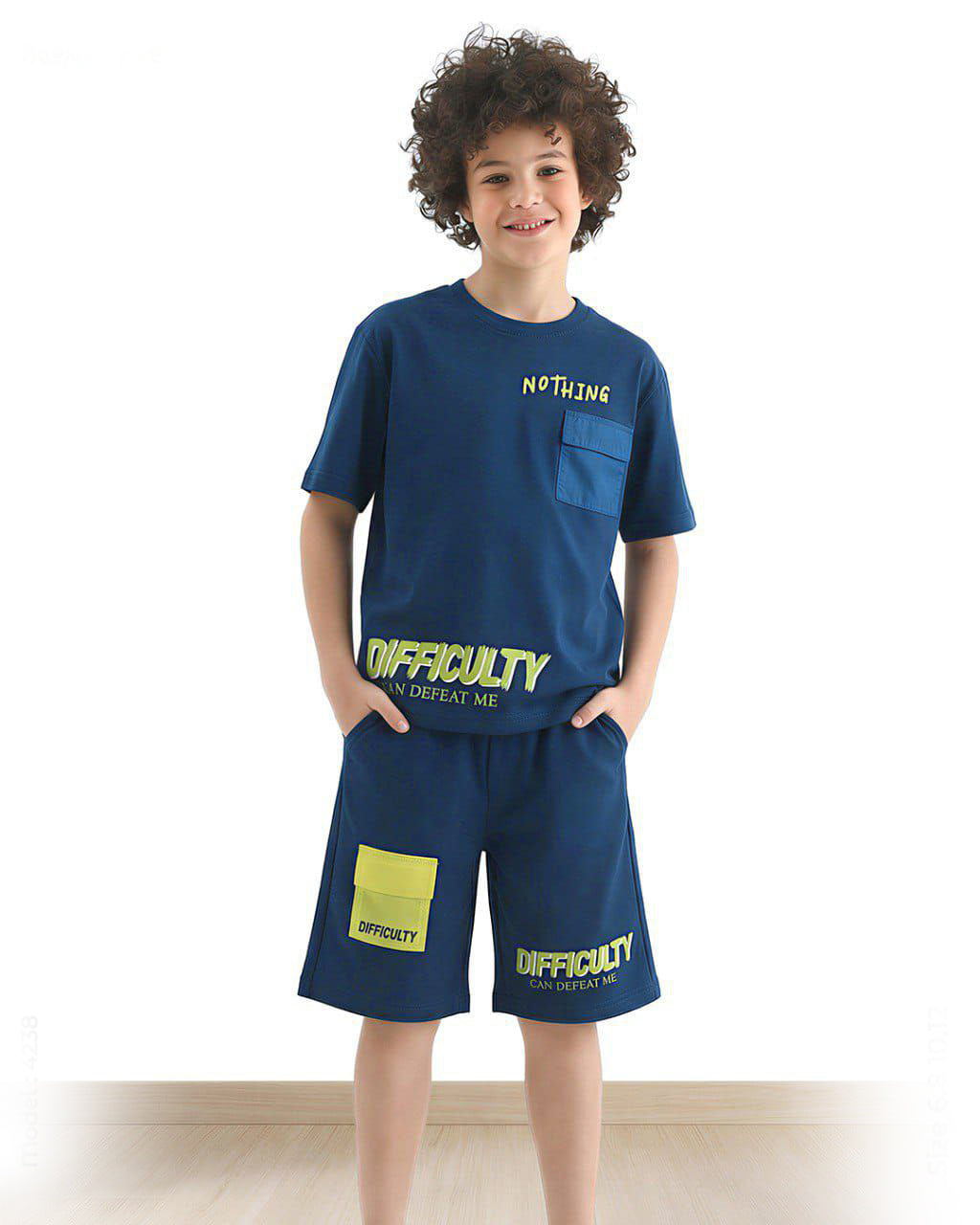 Kids Difficulty navy printed t-shirt and shorts summer set - Kikidoo Kids Egypt