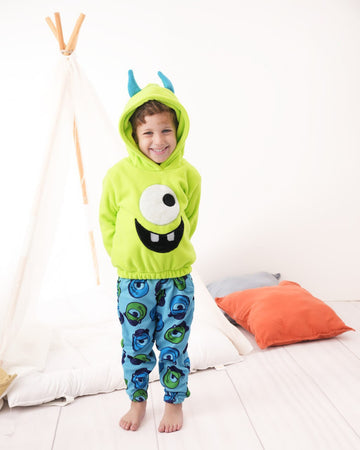 Boys’ Monster Fleece Pajama Set – Green & Blue