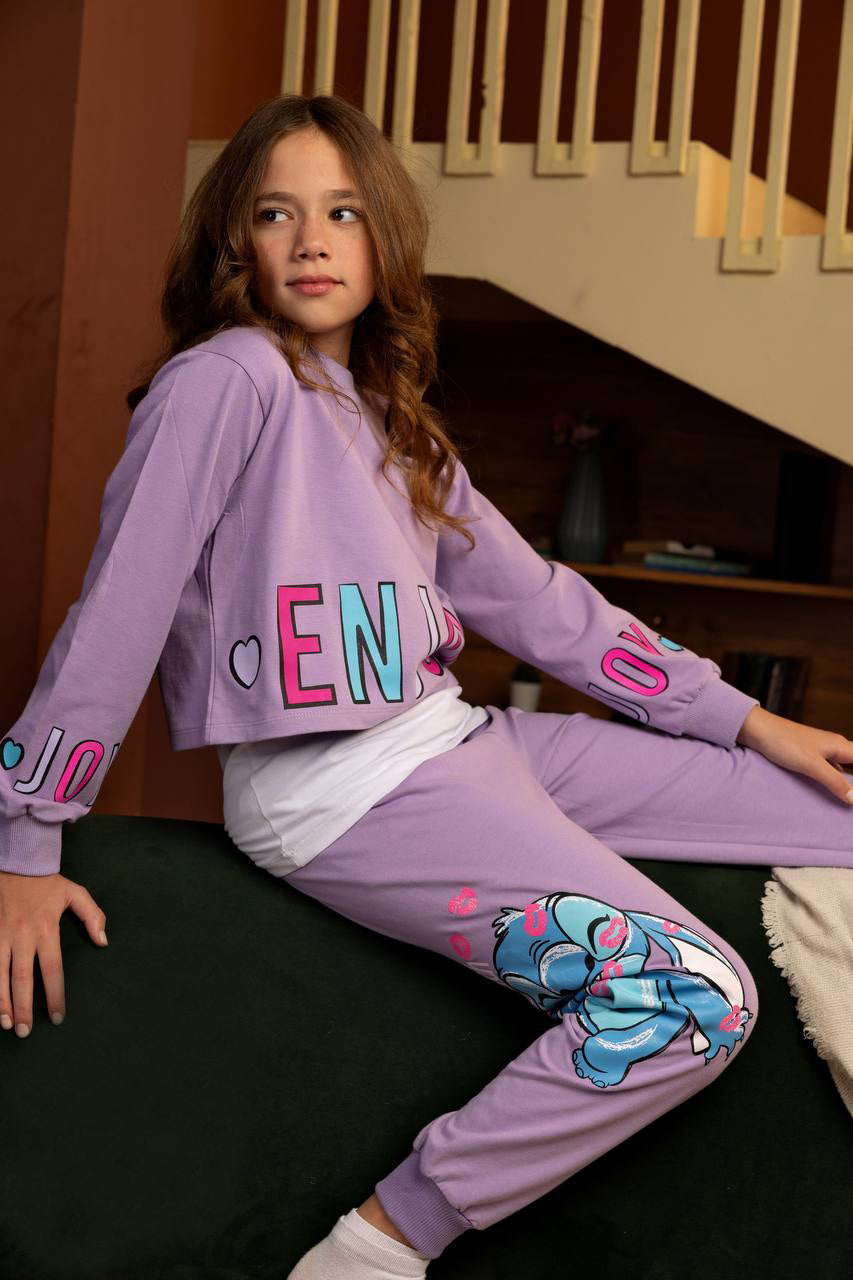 Stitch Enjoy Sweat Set – Lilac Vibes 3 pieces