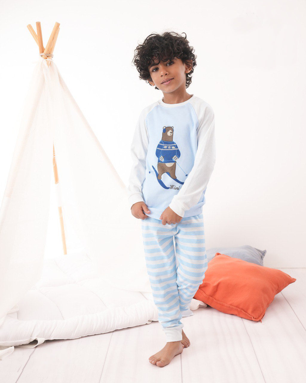 Ski Bear Cotton Pajama Set