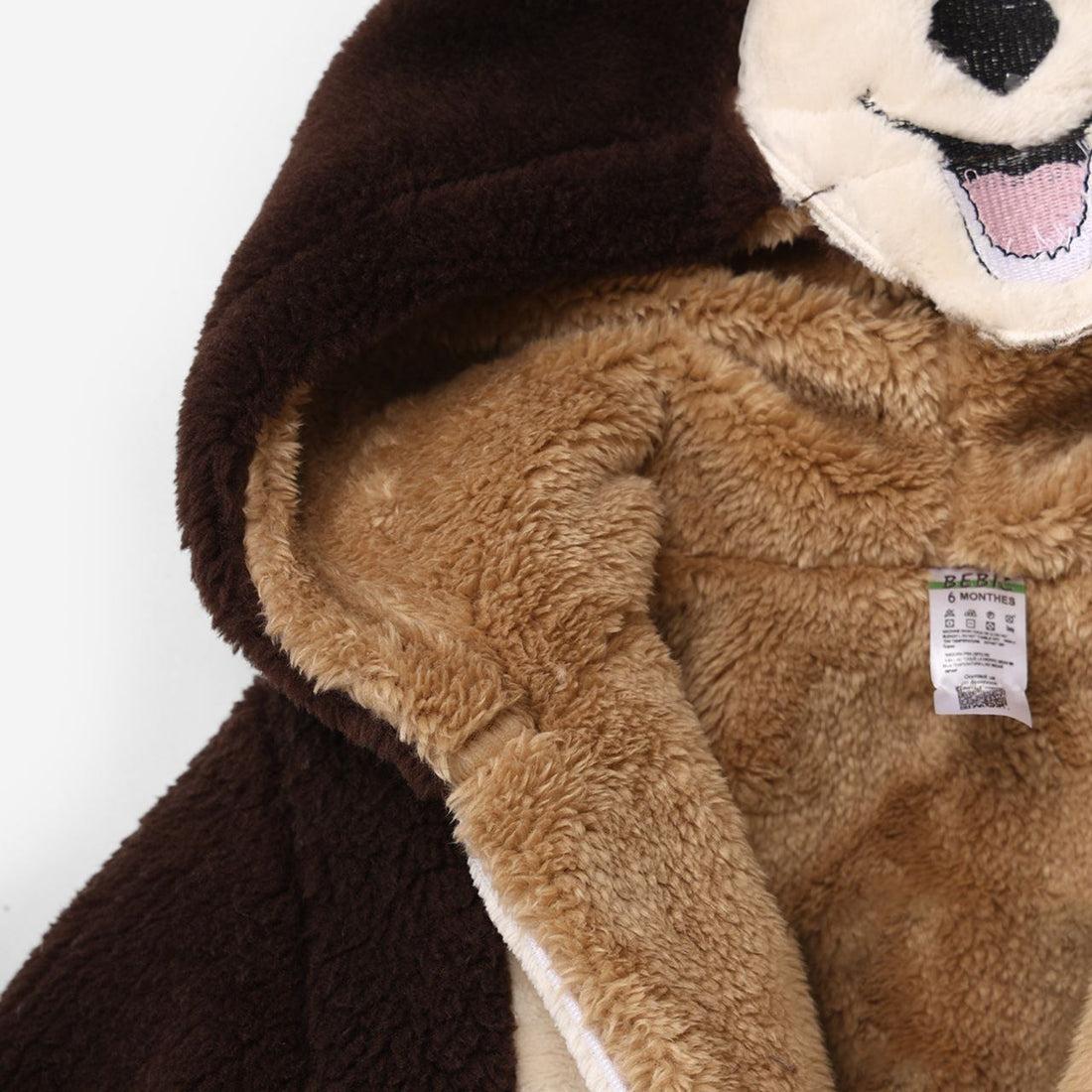 Brown Bear Baby Winter Romper – Cozy Fleece Hooded Suit with Cute Ears