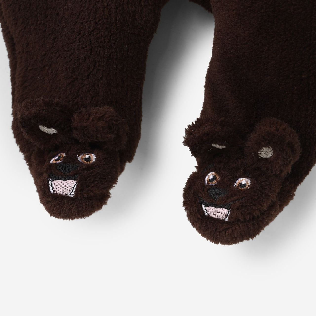 Brown Bear Baby Winter Romper – Cozy Fleece Hooded Suit with Cute Ears