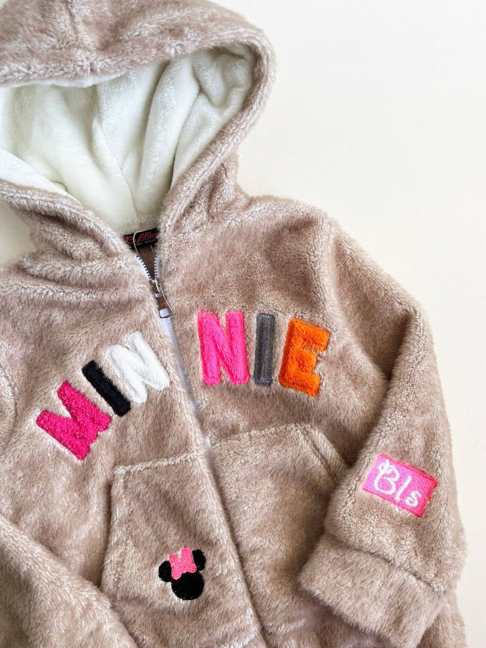 Girls’ Minnie Winter Fleece Set – Beige & Black