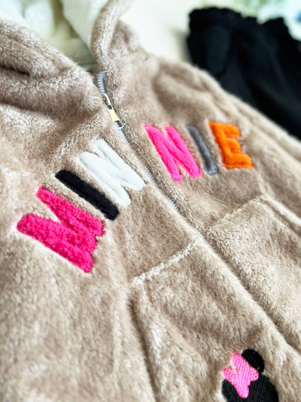 Girls’ Minnie Winter Fleece Set – Beige & Black