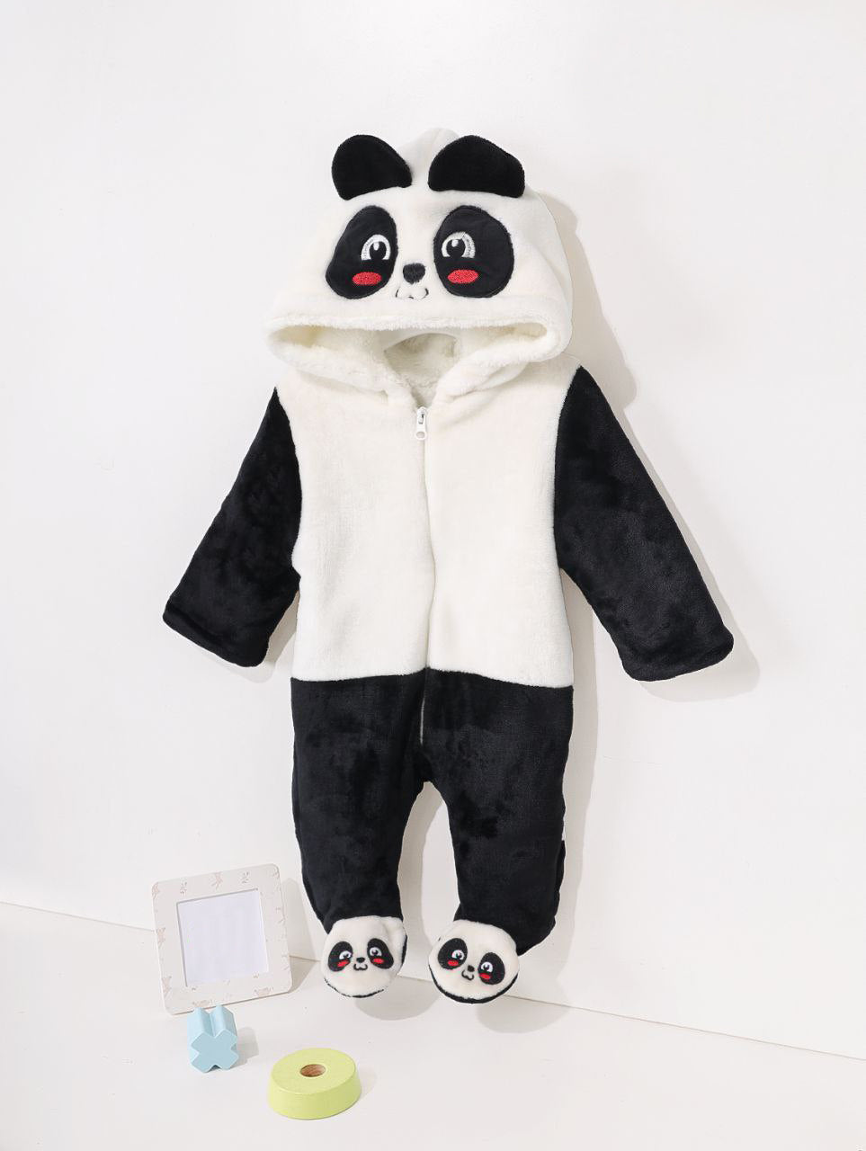 Panda Baby Winter Romper – Ultra-Soft Fleece Hooded Suit