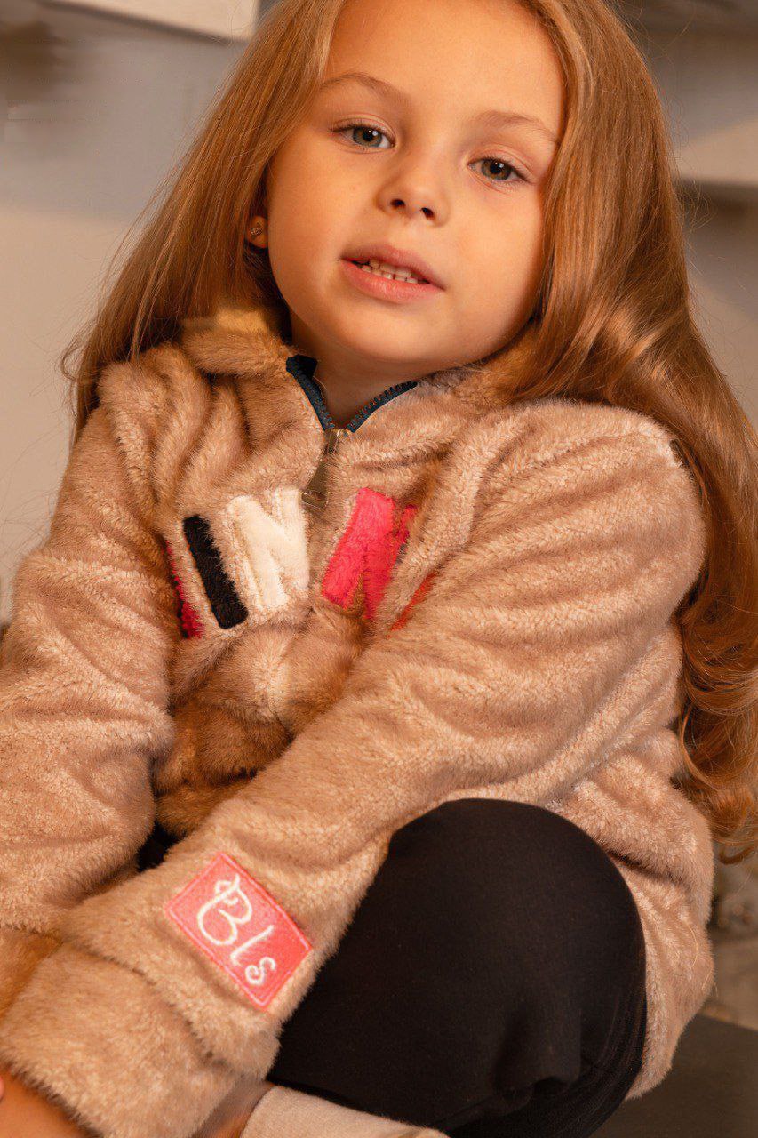 Girls’ Minnie Winter Fleece Set – Beige & Black