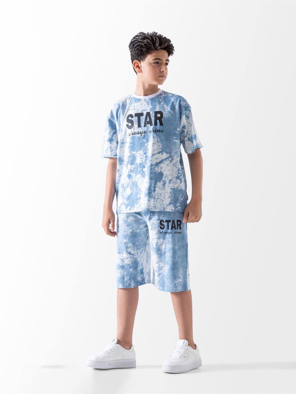 Boys Tie-Dye Summer Set – STAR Oversized T-Shirt & Shorts