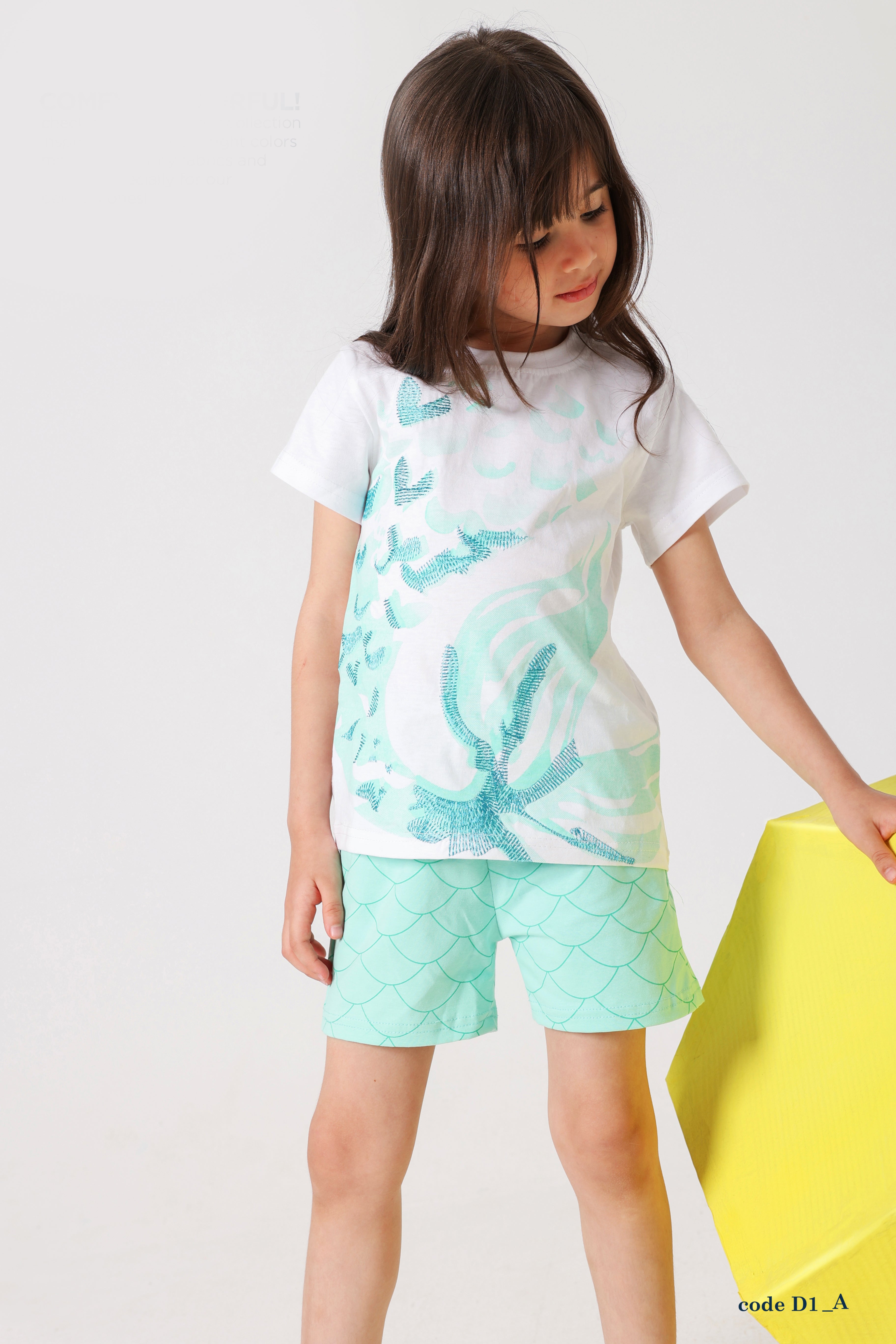 Girls Sea Print Pajama Set – Fresh Summer pajama