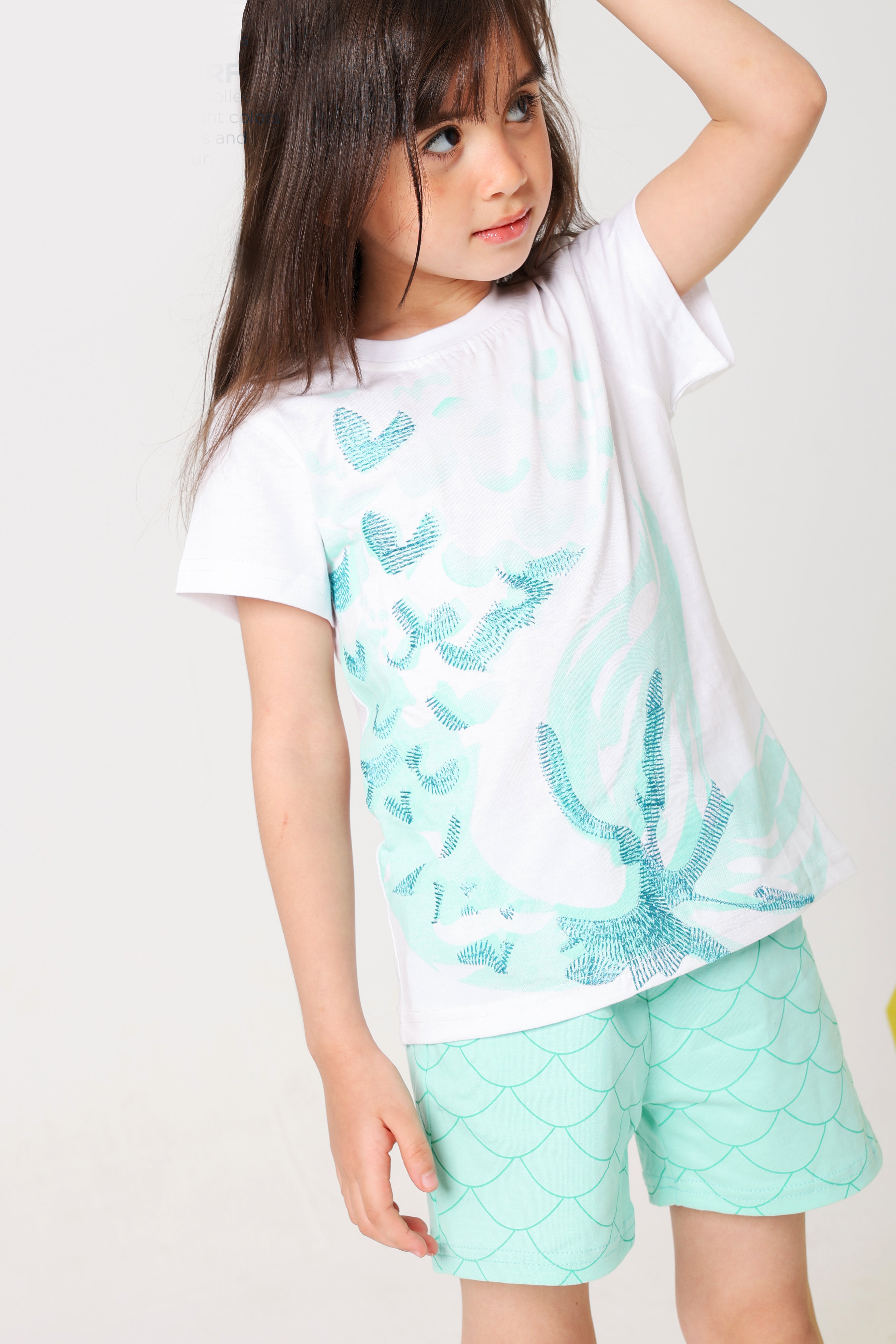 Girls Sea Print Pajama Set – Fresh Summer pajama
