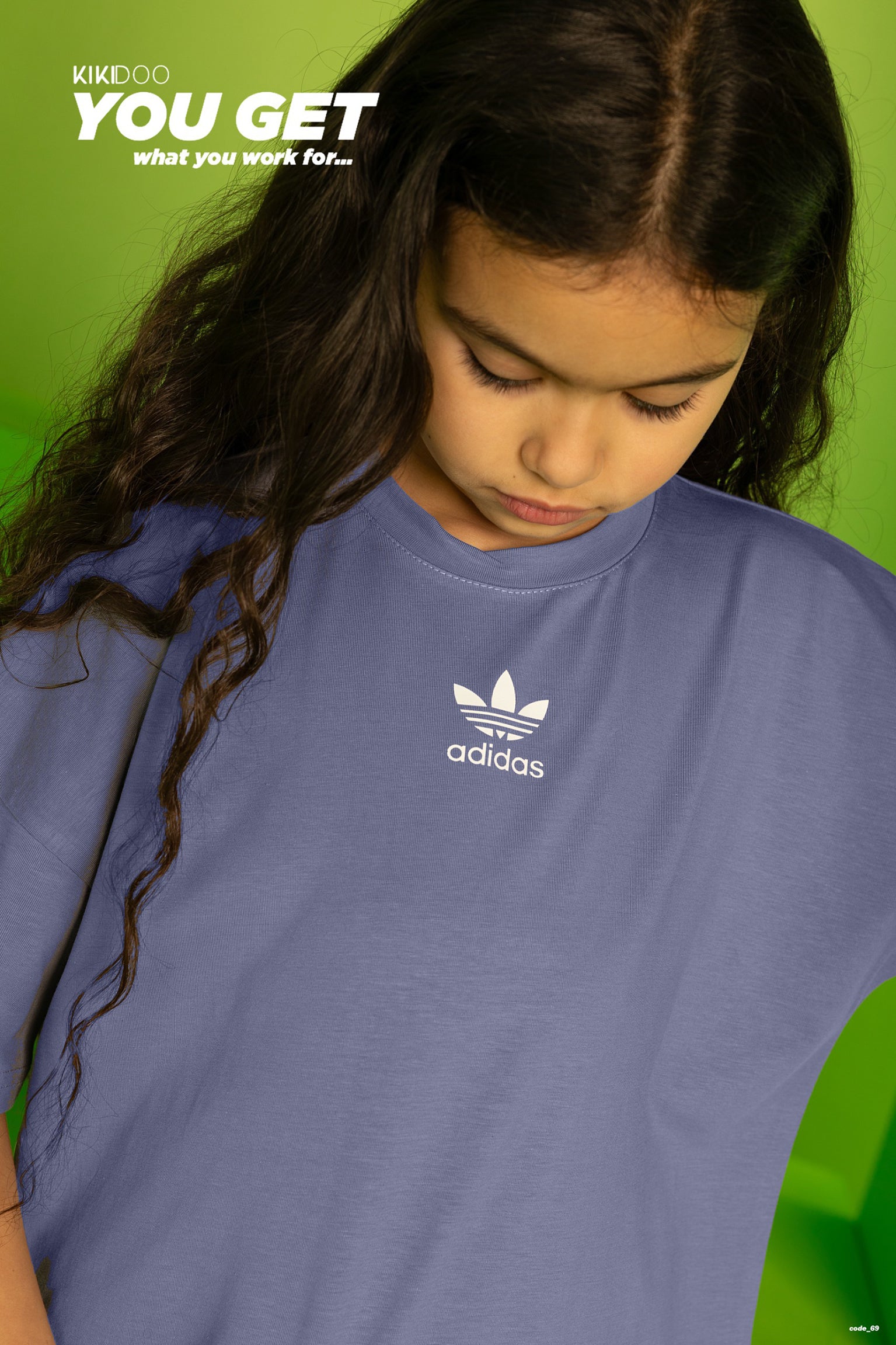 Girls’ Adidas Purple Set – Oversized Tee & Logo Leggings