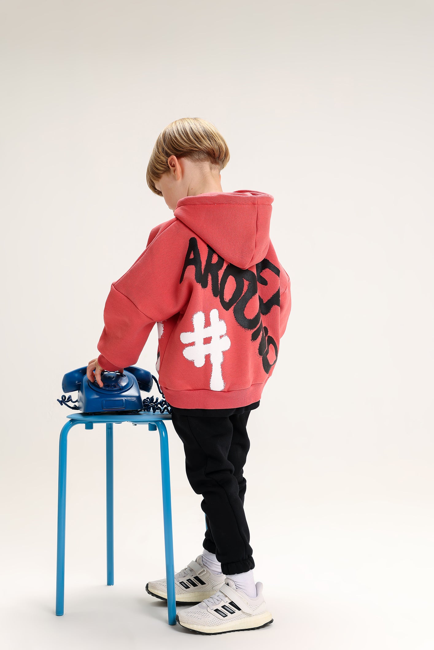 Boys’ Red & Black  Melton Cotton Winter Tracksuit – “Last To Go” Printed Hoodie & Pants Set