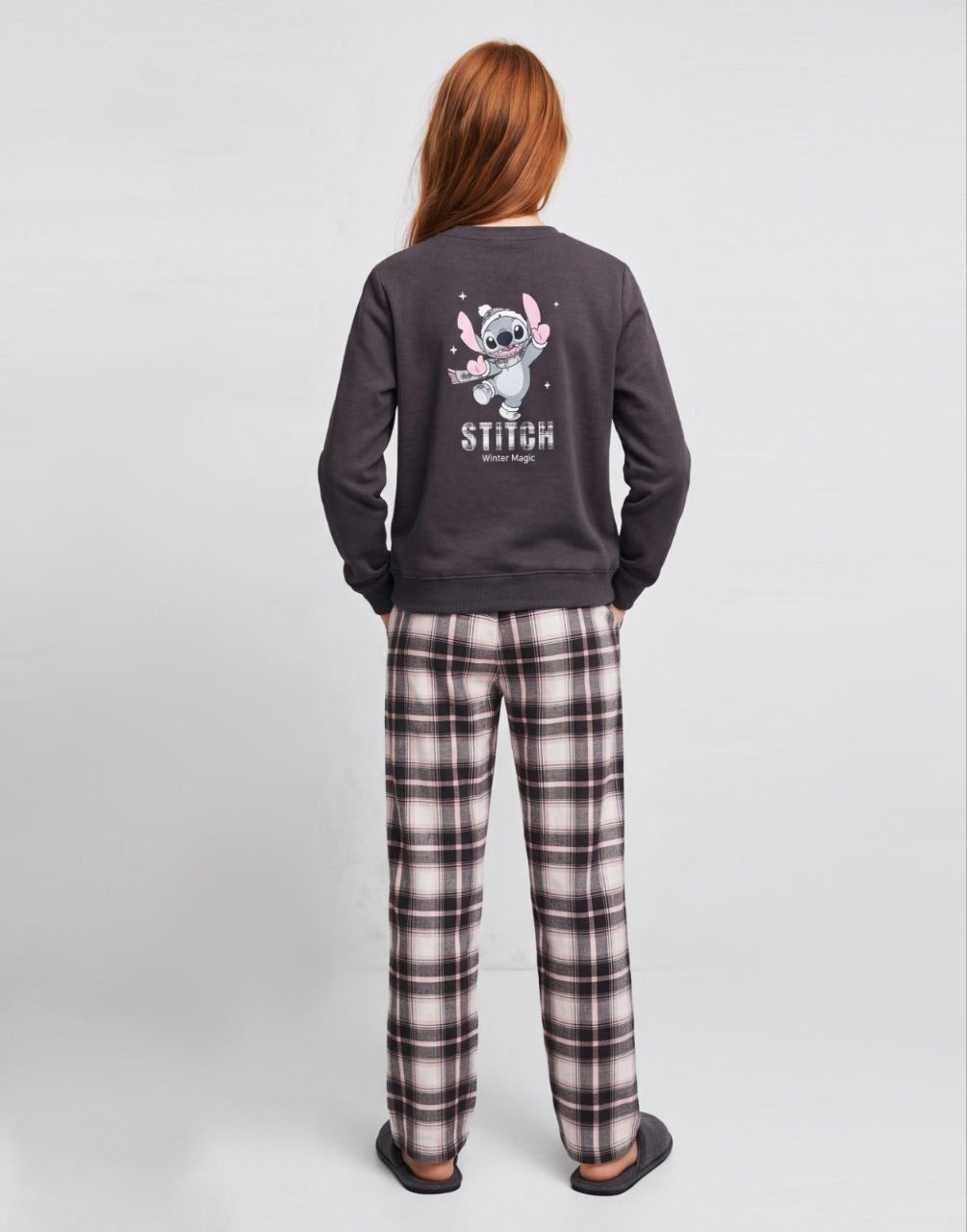 Girls’ Stitch Winter Magic Sweatshirt & Plaid Pants Set