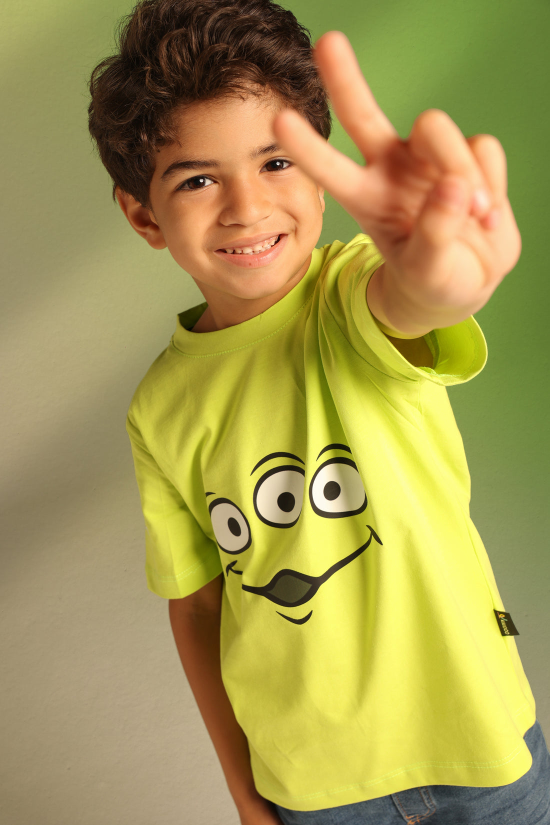 Boys' Cartoon T-Shirt – Alien Face Print