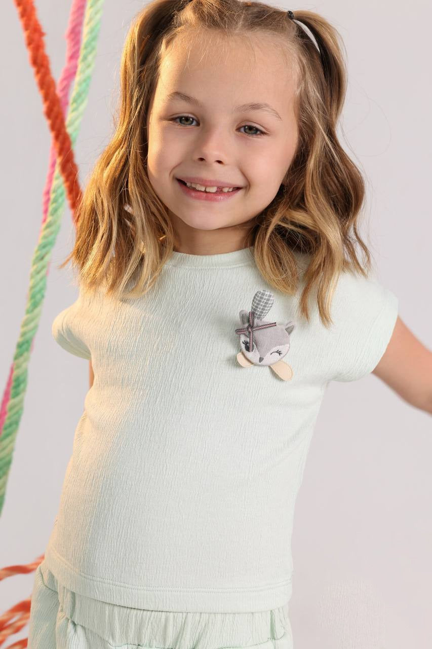 Girls Mint Green Casual Summer Set