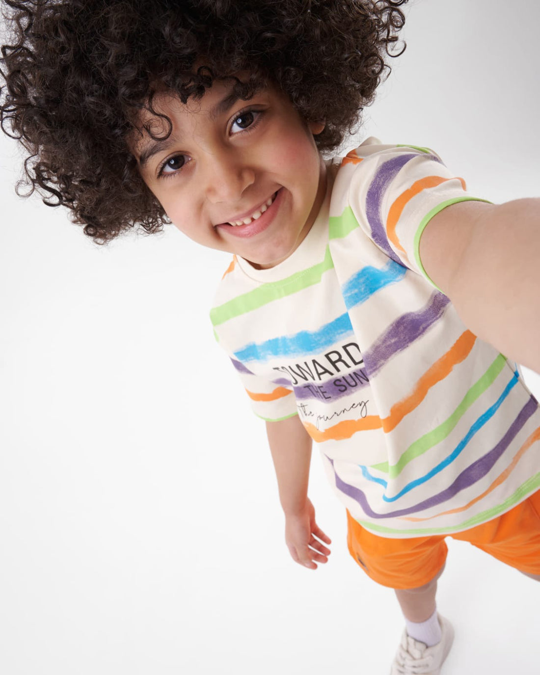 Boys Striped Summer T-Shirt & Orange Shorts Set – Towards the Sun