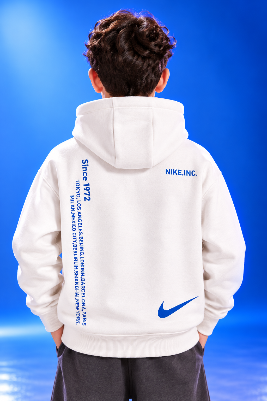 Boys’ Nike Neon Green Hoodie & Jogger Set – White & Dark Grey