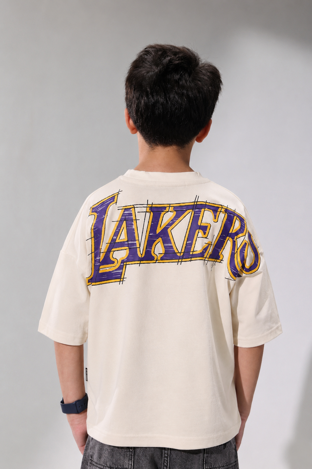 Lakers  Kids T-Shirt – Beige Basketball Streetwear Tee